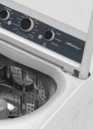 Lavadora Automática Mirage LMA022G | 22 kg | Carga Superior | 10 Programas | Tina de Acero Inoxidable | Alta Capacidad | Color Gris