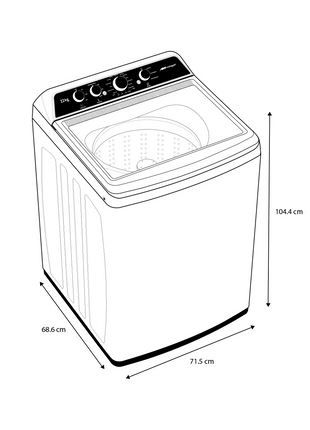 Lavadora Automática Mirage LMA022G | 22 kg | Carga Superior | 10 Programas | Tina de Acero Inoxidable | Alta Capacidad | Color Gris