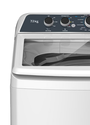 Lavadora Automática Mirage LMA022G | 22 kg | Carga Superior | 10 Programas | Tina de Acero Inoxidable | Alta Capacidad | Color Gris