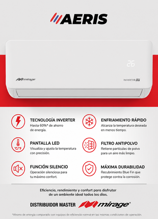 INVERTER 17 / SOLO FRIO, 3 TON, 220 V, Minisplit, Blanco, 36000 BTU, R32, 17 SEER