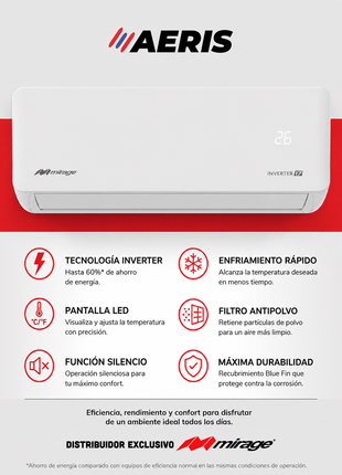 INVERTER 17 / SOLO FRIO, 3 TON, 220 V, Minisplit, Blanco, 36000 BTU, R32, 17 SEER