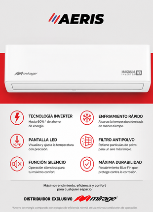 MAGNUM 18 / SOLO FRIO, 3 TON, 220 V, Minisplit, Blanco, 36000 BTU, R410A, 18 SEER