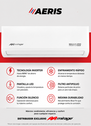 MAGNUM 22 / SOLO FRÍO, 1 TON, 110V, Minisplit, Blanco, 12000 BTU, R410A, 22 SEER