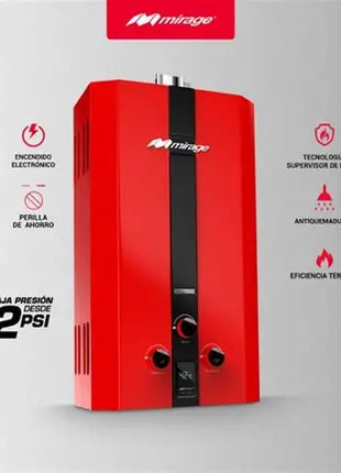 Boiler Flux 6 L/min Gas Natural Rojo