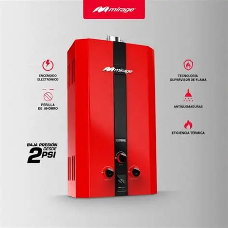 Boiler Flux 6 L/min Gas Natural Rojo