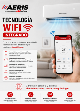 NEO INVERTER WIFI / FRIO Y CALOR, 1 TON, 220V, R32 BAJO IMPACTO AMBIENTAL, COLOR GRIS