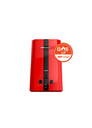Boiler de Gas LP Mirage FLUX 16L/min | Baja Presión de Agua | Encendido Automático | Alta Capacidad | Color Rojo | Hasta 3 Servicios