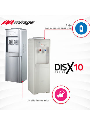 Dispensador de Agua Mirage DISX10 MDD10CB | 3 Temperaturas | Mesa con Garrafón Superior | Color Gris | Compacto 52 cm Alto