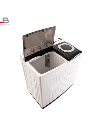 Lavadora Semiautomática Mirage LMS016M | 16 kg | Doble Tina | Ahorro de Agua y Energía | Color Blanco con Tapa Transparente
